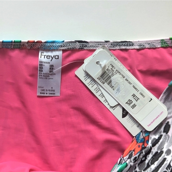 NWT Freya Hipster Brief Full Coverage Bathing Suit Colorful Bikini Bottom Large - Picture 6 of 8